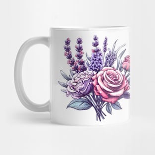 Serene Fusion: Roses and Lavenders Mug